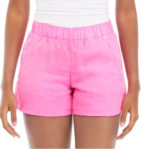 Lilly Pulitzer Lilo Linen Shorts in Neon Pink - Picture 1 of 8